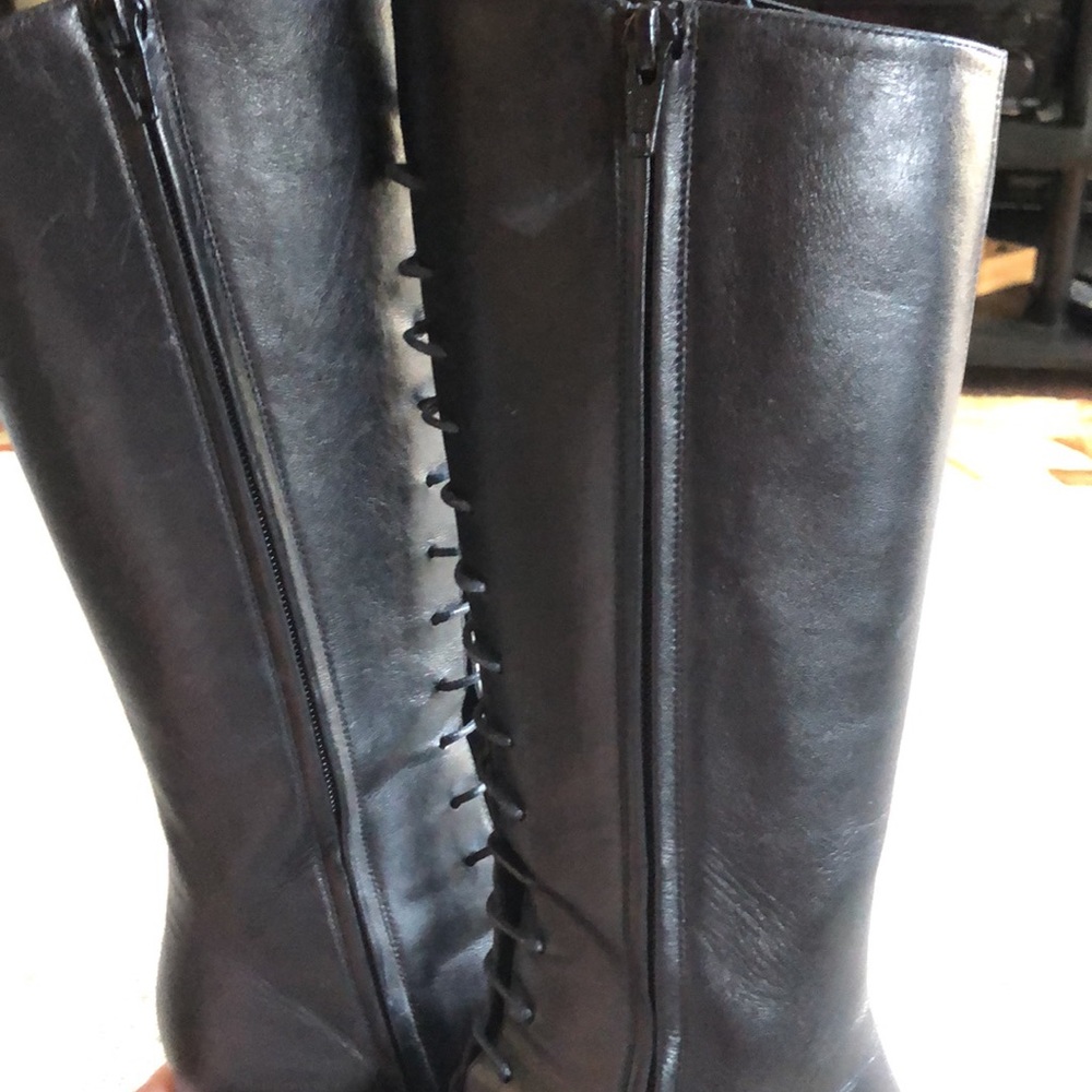 RARE* VINTAGE ST. LAURENT Lace Up Riding Boots - Picture 3 of 6
